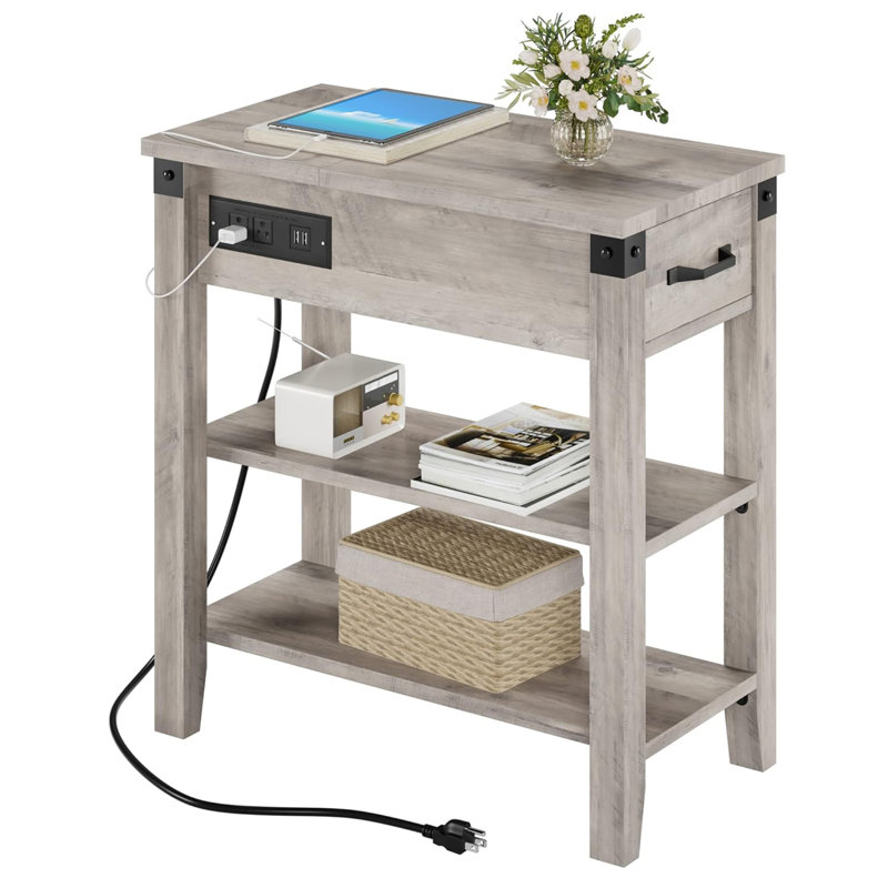 Brenndon Solid Wood End Table Set, Brown, Brown
