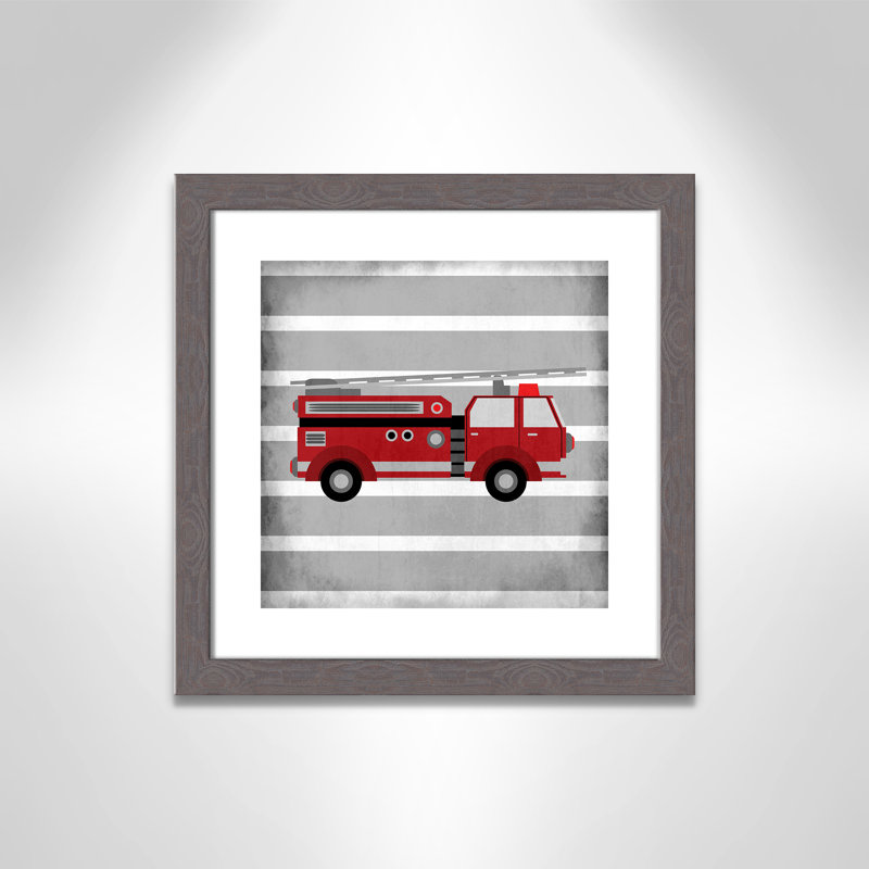 In Red 1' Wall Decal, 16" H x 16" W x 0.6" D, Grey Woodgrain Flat Framed