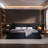 Upholstered Platform Bed with Special Shaped Velvet Headboard, Metal & Solid Wood Frame-110054352-115235059