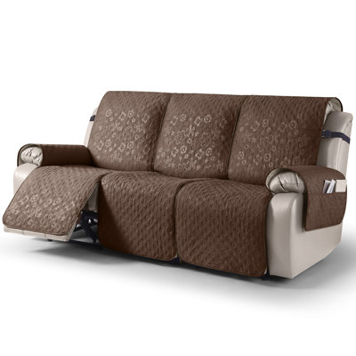 Housse pour fauteuil inclinable imperméable 3 places avec housse de protection anti-rayures anti-usure pour canapé avec poches latérales pour enfants