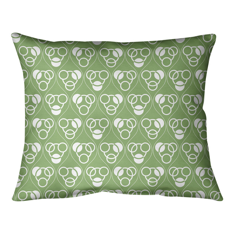 Patricia Geoffrey Geometric Reversible Throw Pillow, 10"H x 14"W, Down/Feather, Green/White