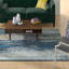 Tapis bleu/beige tissé à la machine genebern-1801789436