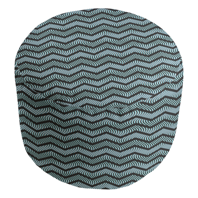 repose-pieds à chevrons ondulés, Noir / bleu sarcelle