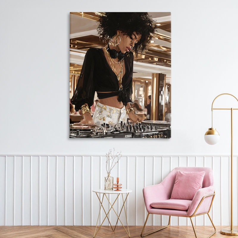 «Woman Of Music Live DJ Canvas», conception par Franklyn Gregory, 48 x 36