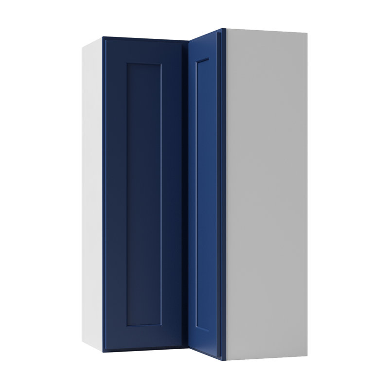 Armoire murale d'angle, L 24 po x H 42 po x P 12 po, Shaker bleu