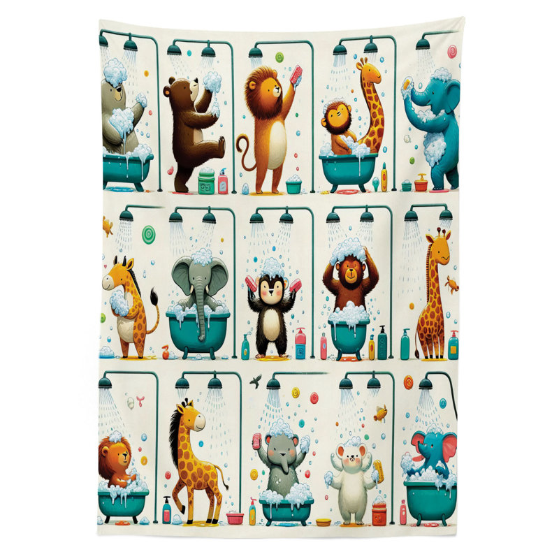 Lew Rectangle No Pattern Microfiber Tablecloth, 90" Rectangle
