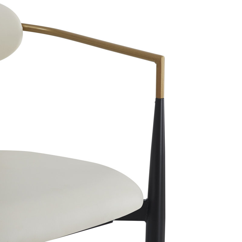 2 Counter Stool - Beige Upholstered With Iron Framework Height Bar Stools (pair) Pu Leather And Long-lasting Frame