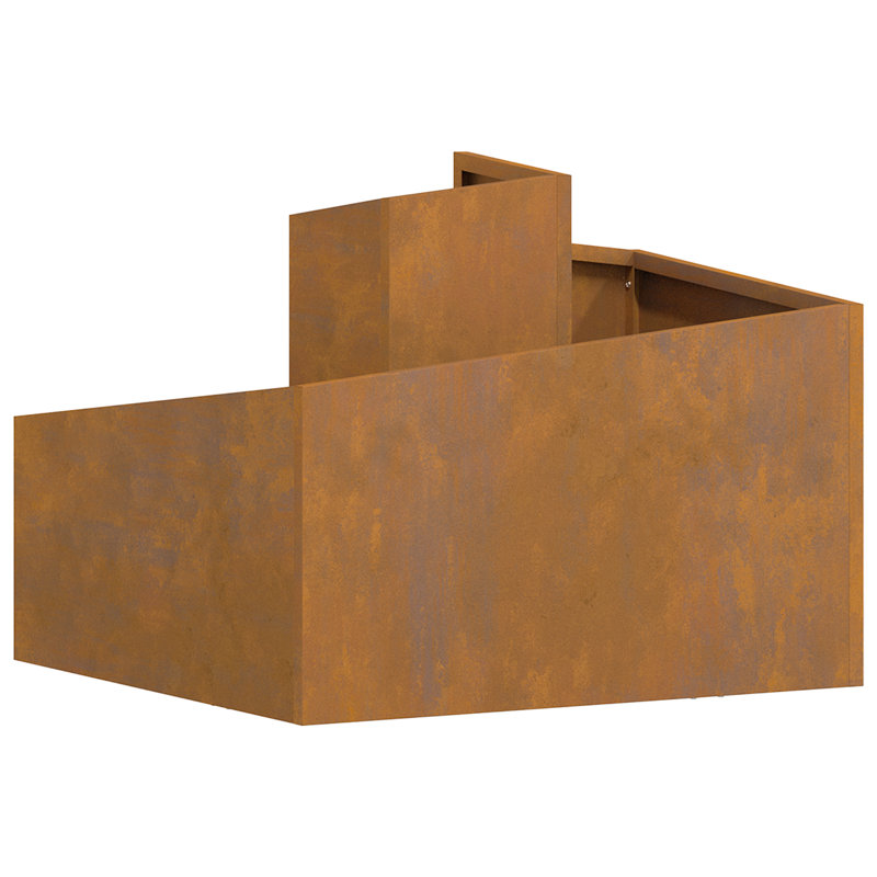Garden Planter Brown 50 Cm Weathering Steel, 50cmH x 60cmW x 60cmD
