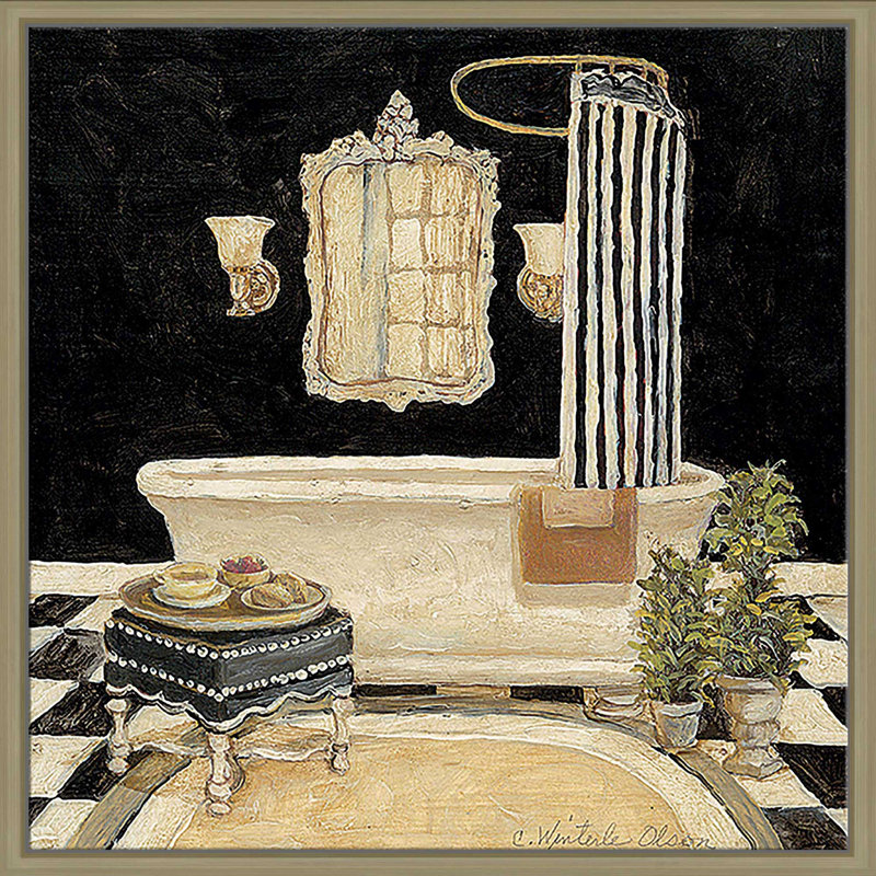 «Maison Bath II (Square)» par Charlene Olson, reproduction, Cadre flottant champagne, H 21,5 po x l 21,5 po x P 2 po