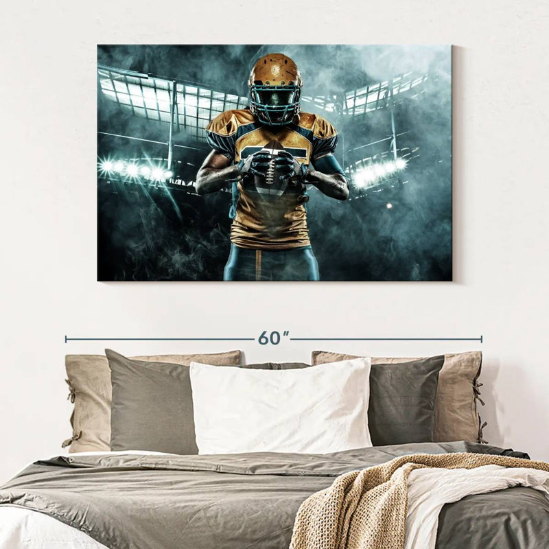 'American Football Player, 34" H x 51" W