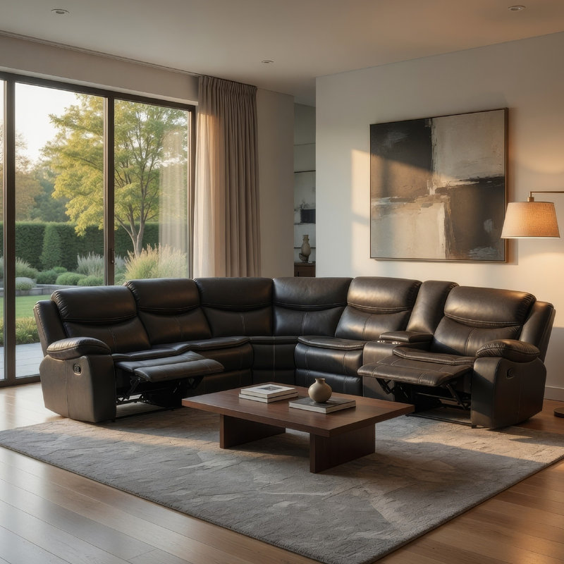 Canapé modulaire inclinable manuel Polly, gris, 123 po Polly