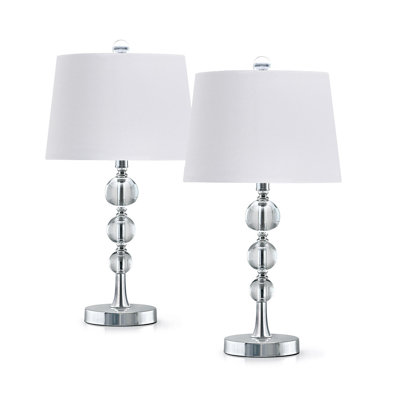 Ensemble de lampes de table chromées 25 po