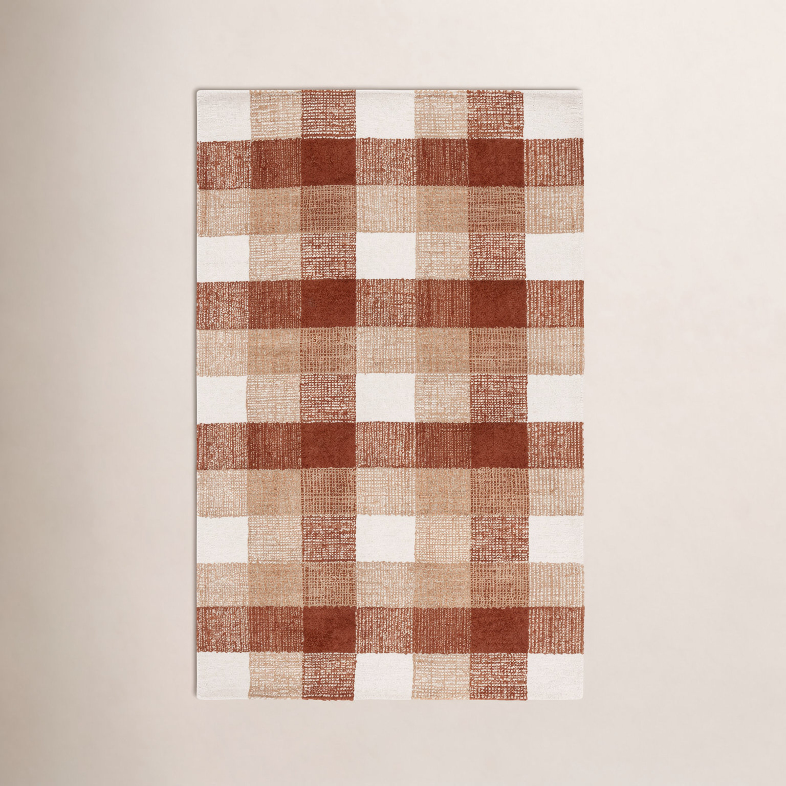 Hand-Tufted Wool Plaid Rug, Rectangle 6' x 9'