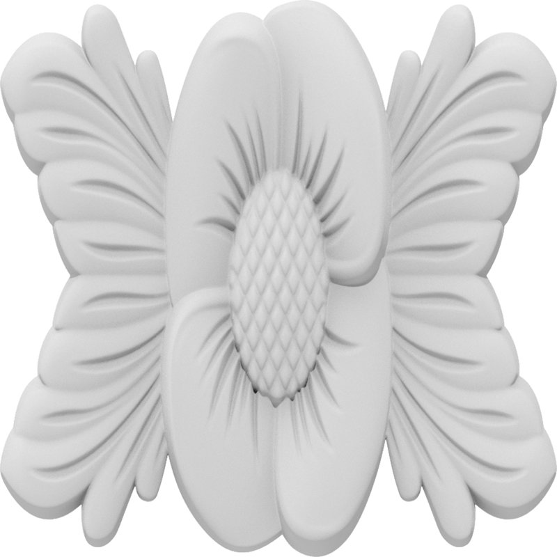 Rosette fleur-grace, H 1 po x l 1 po x P 0,25 po