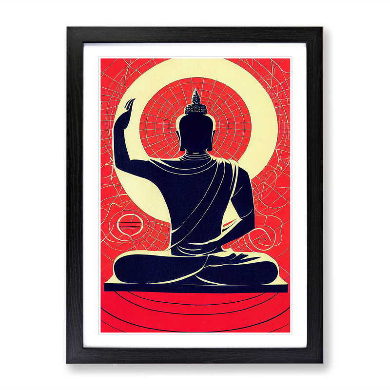 Artistic Buddha - Wall Art, Black Framed, 64cm H x 46cm W x 2cm D