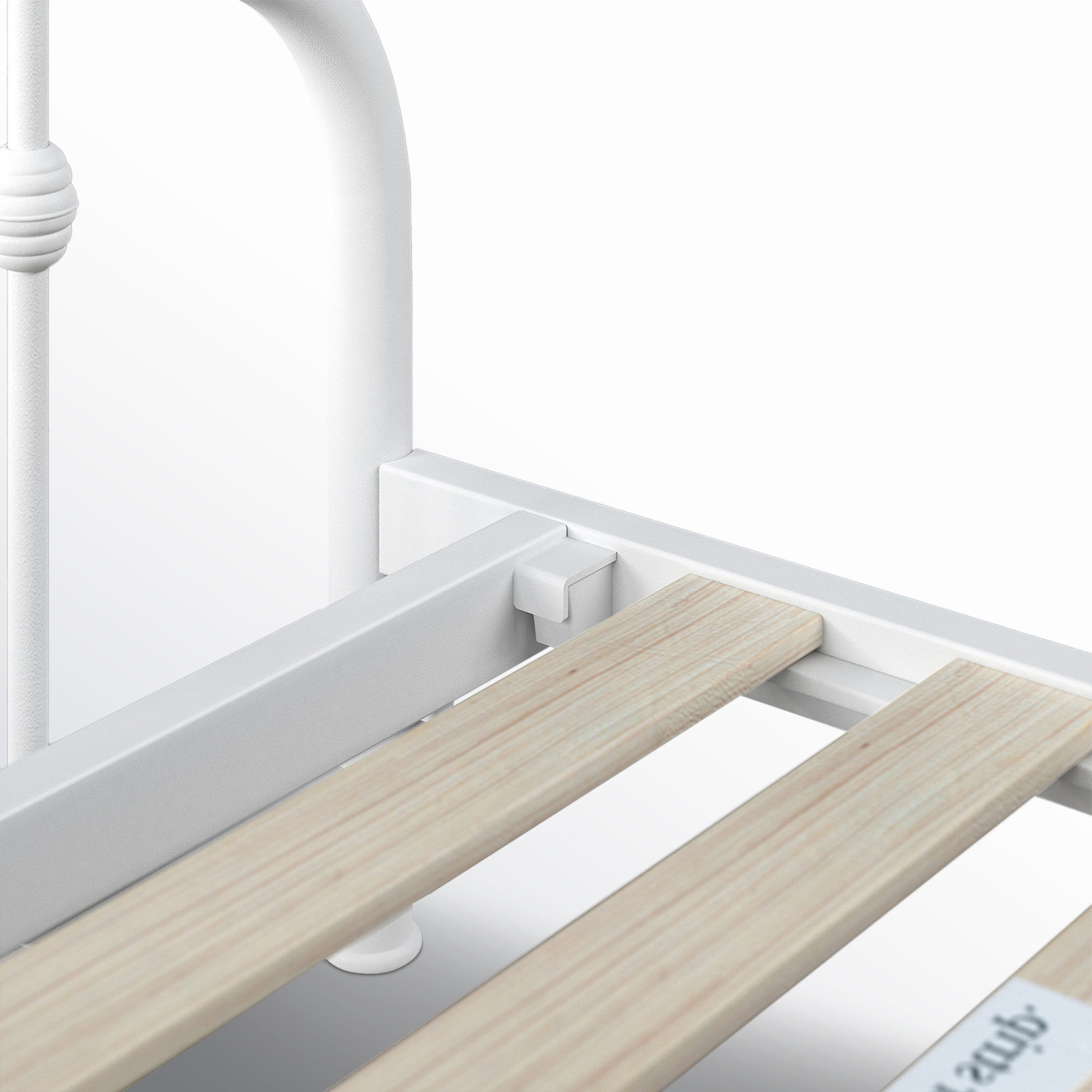 Wadsworth Metal Spindle Bed, White, Twin