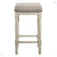 Tabourets à hauteur de comptoir brun clair et blanc antique (ensemble de 2)