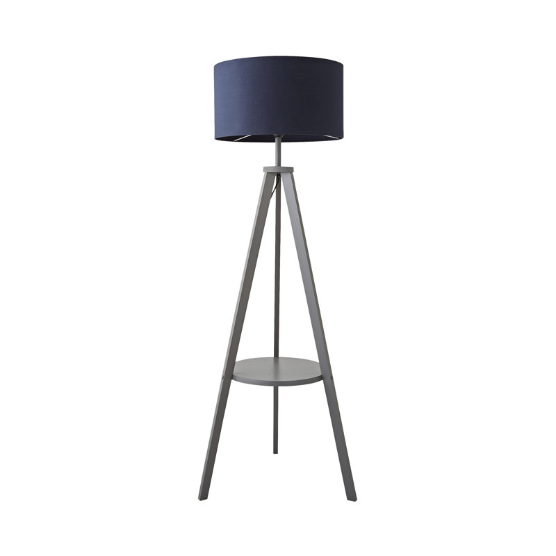 Ismay 149cm Tripod Floor Lamp, Yes, Navy Blue, Grey