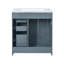 Ensemble de meuble-lavabo 60 po avec lavabo en céramique, armoire de rangement en bois massif, ensemble de meuble-lavabo autoportant avec 3 tiroirs et portes à fermeture douce-52860770