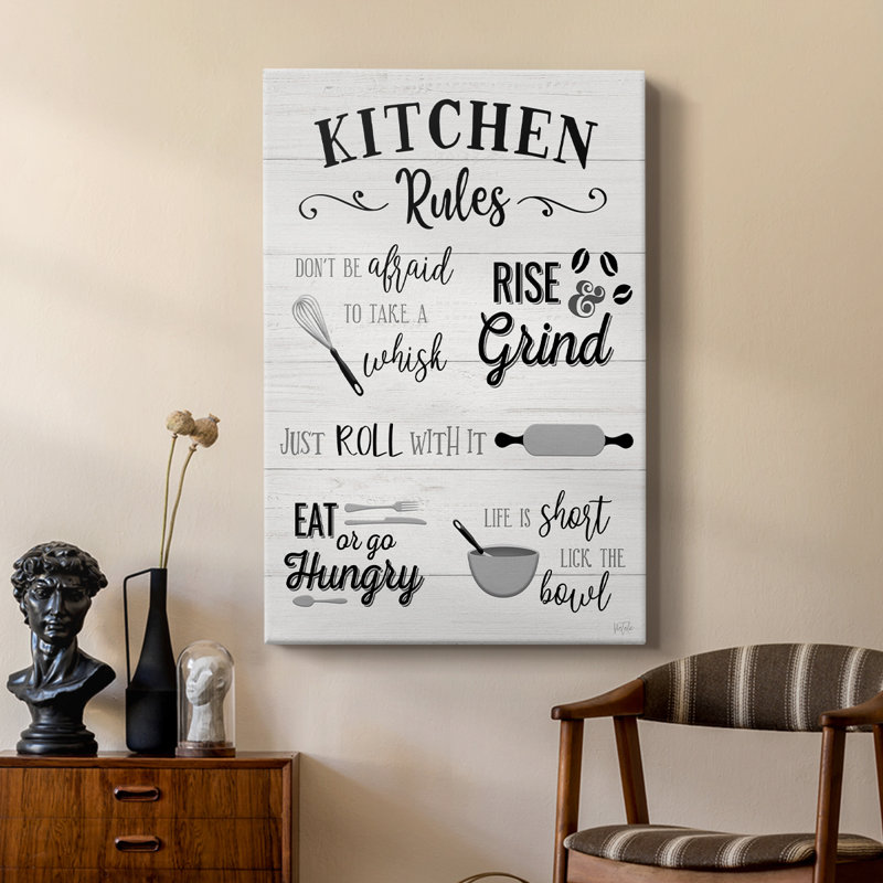 Rules of the Kitchen - Gallery Cavas, H 18 po x l 12 po