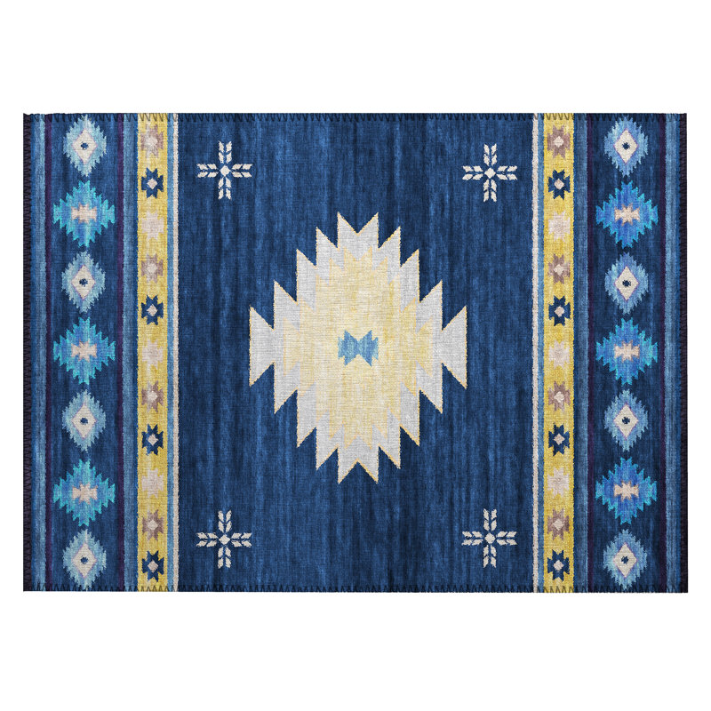Jonea Washable Southwestern Indoor / Outdoor Rug, Rectangle 1'8" x 2'6"