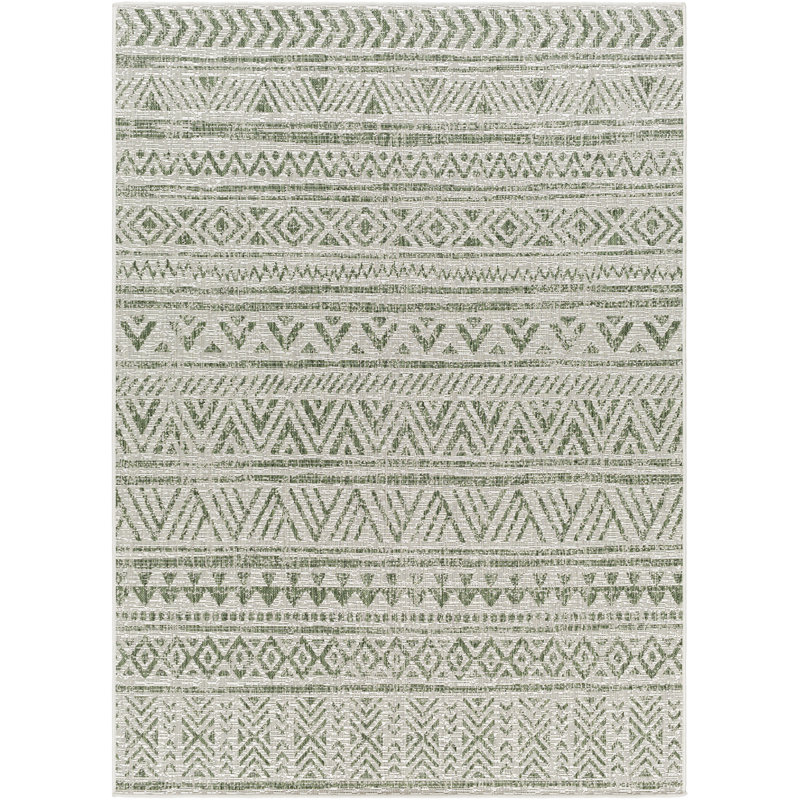 Outdoor Boho Rug Green/Ivory_EAG2429, Rectangle 130 x 180cm