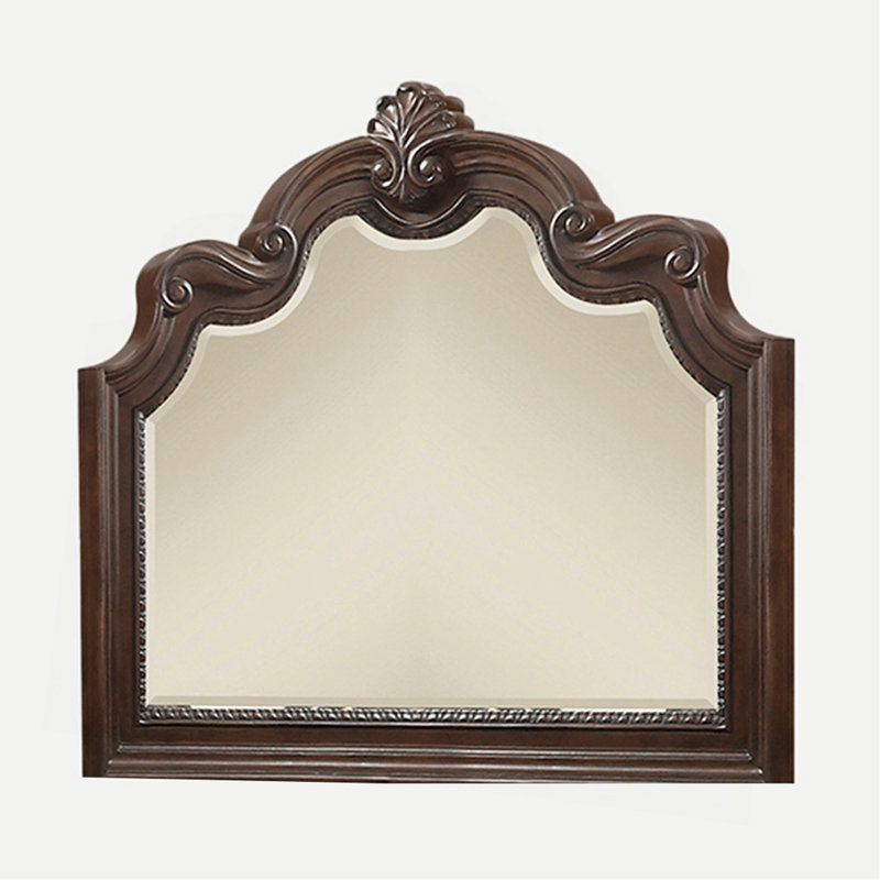 Miroir orné d'acajou