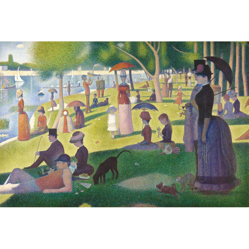 «Dimanche après-midi au parc» par Georges Seurat - reproduction d'art sur toile tendue, H 30 po x l 40 po, Non