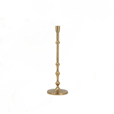 Porte-bougie effilé 4,5 po x 15,5 po en aluminium avec accents de perles, bronze