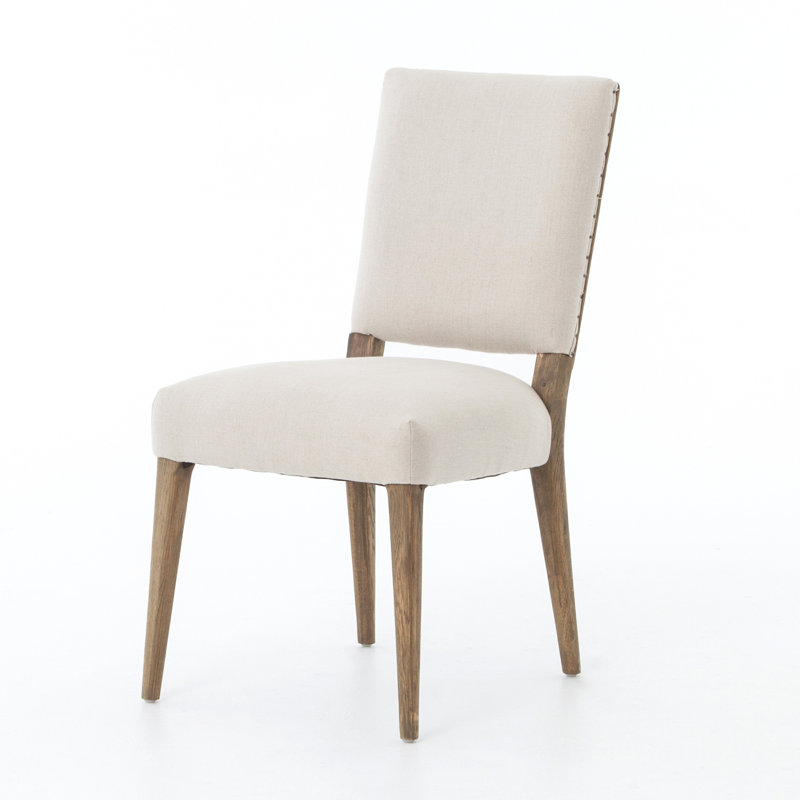 Chaise d'appoint rembourrée Norris, Naturel, Lin brut