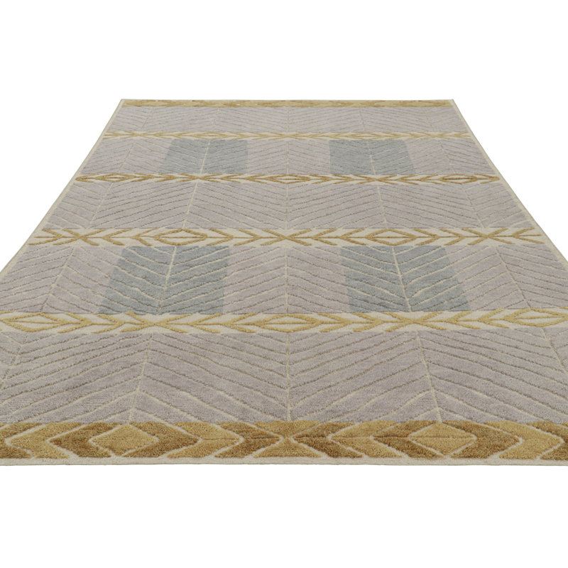 Rug & Kilim’S Scandinavian Style Rug With Gray And Beige-Brown Geometric Patterns