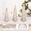 3 arbres de Noël en verre de table éclairés dorés