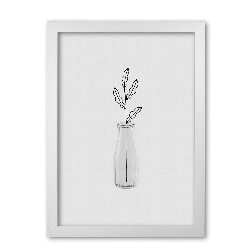 Leaf Still Life - Print, 30 cm H x 21 cm W x 5 cm D, White Grain Frame