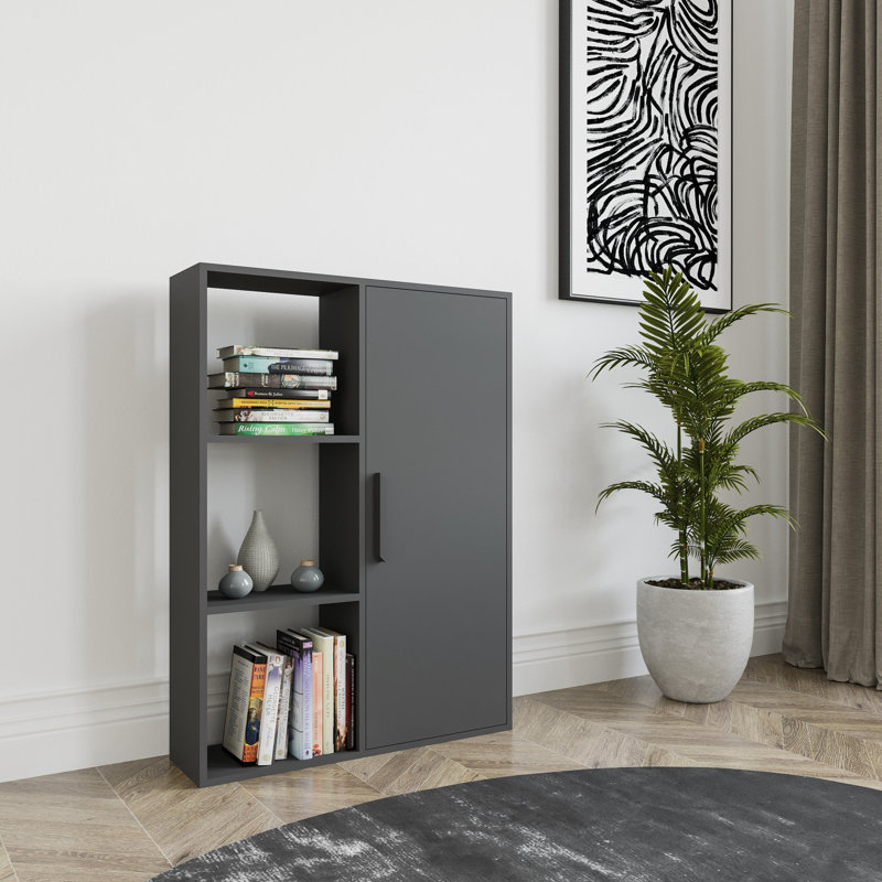 124.5cm H x 88.9cm W Najji Standard Bookcase, Anthracite