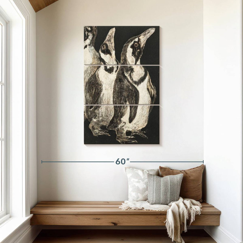 Brampt Drie Pinguins, 45" H x 28" W