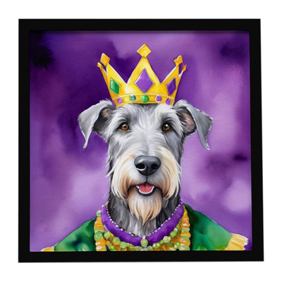 Irish Wolfhound King of Mardi Gras Framed Metal Print