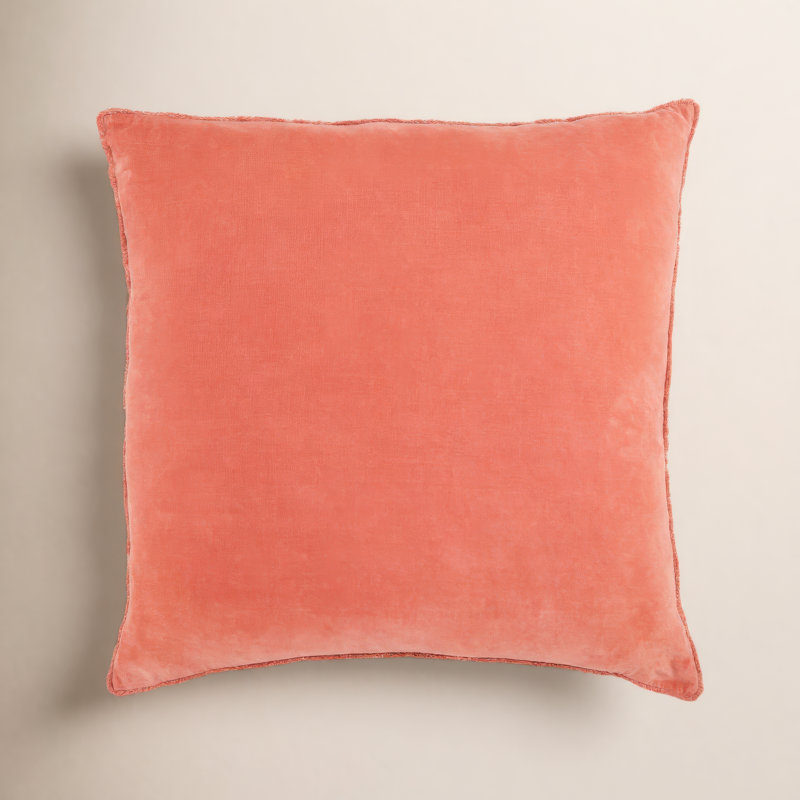 Kam Square Cotton Pillow Cover & Insert, Down Alternative, Blush