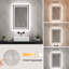 Miroir mural 24 po x 36 po à DEL pour salle de bain, antibuée, double lumière, homologué ETL-301524920
