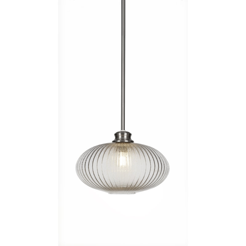 Luminaire suspendu à chaîne Carina, Nickel brossé, H 8,25 po x l 12 po x P 12 po