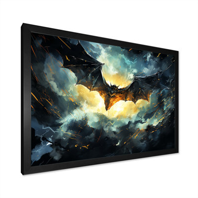 Blue Watercolor Night Bat Charm I - Animal Bat Wall Art
