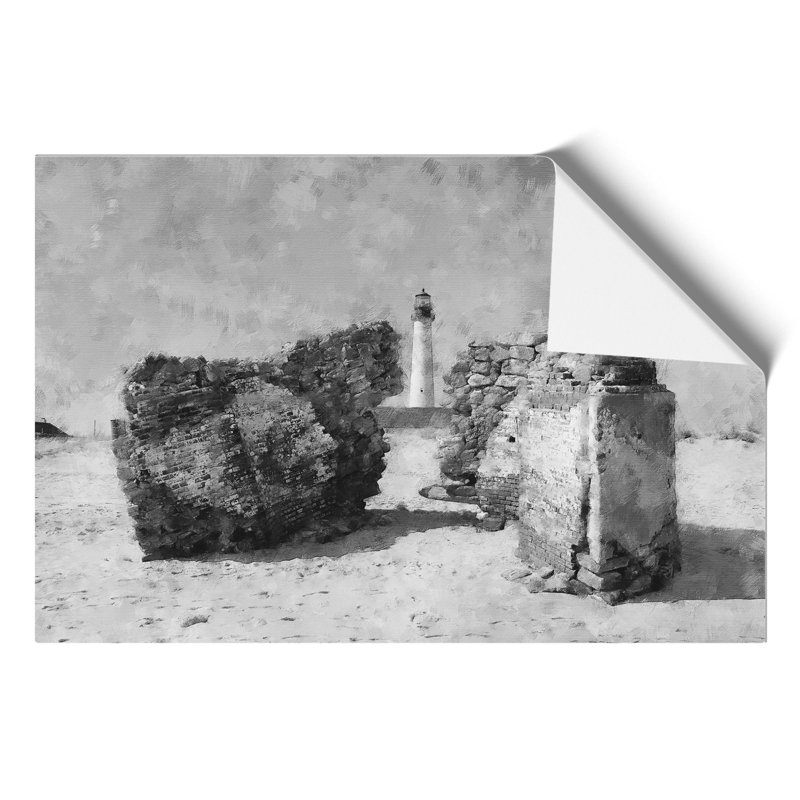 View of a Lighthouse Painting - Frameless Print, 42cm H x 59cm W x 0.1cm D