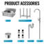 24''Stainless Steel Utility Sink, Free Standing Laundry Sinks For Laundry room, Garage, Pet Care