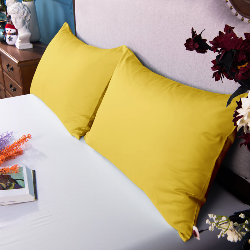 Taies d'oreiller égyptiennes en coton de qualité égyptienne, taies d'oreiller en satin de coton à densité de tissage 500 fils avec fermeture à enveloppe - NTBAY
