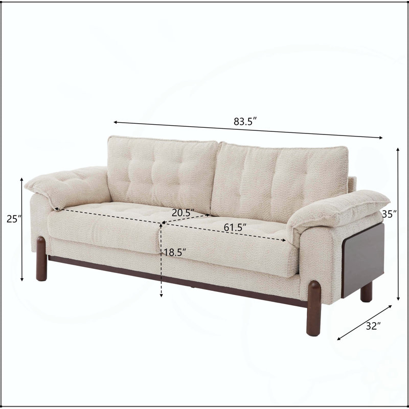 Canapé 83,5 po, Beige Boucle