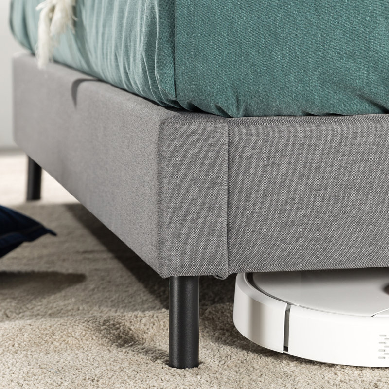 Upholstered Wingback Bed, Gray, Full