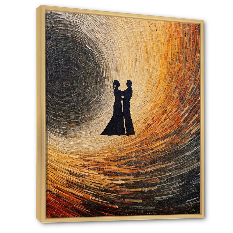 «Retro Lovers Celebrating Eernal Now», reproduction sur toile, Cadre flottant brun, 32" H x 16" W