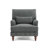 Upholstered Gray Nailhead Trim Accent Chair with Throw Pillow and Solid Wood Legs (Set of 2)-658513682