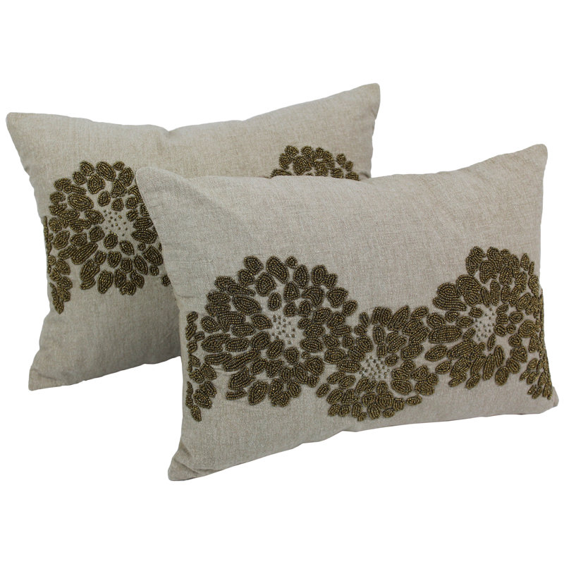 Floral Cotton Throw Pillow