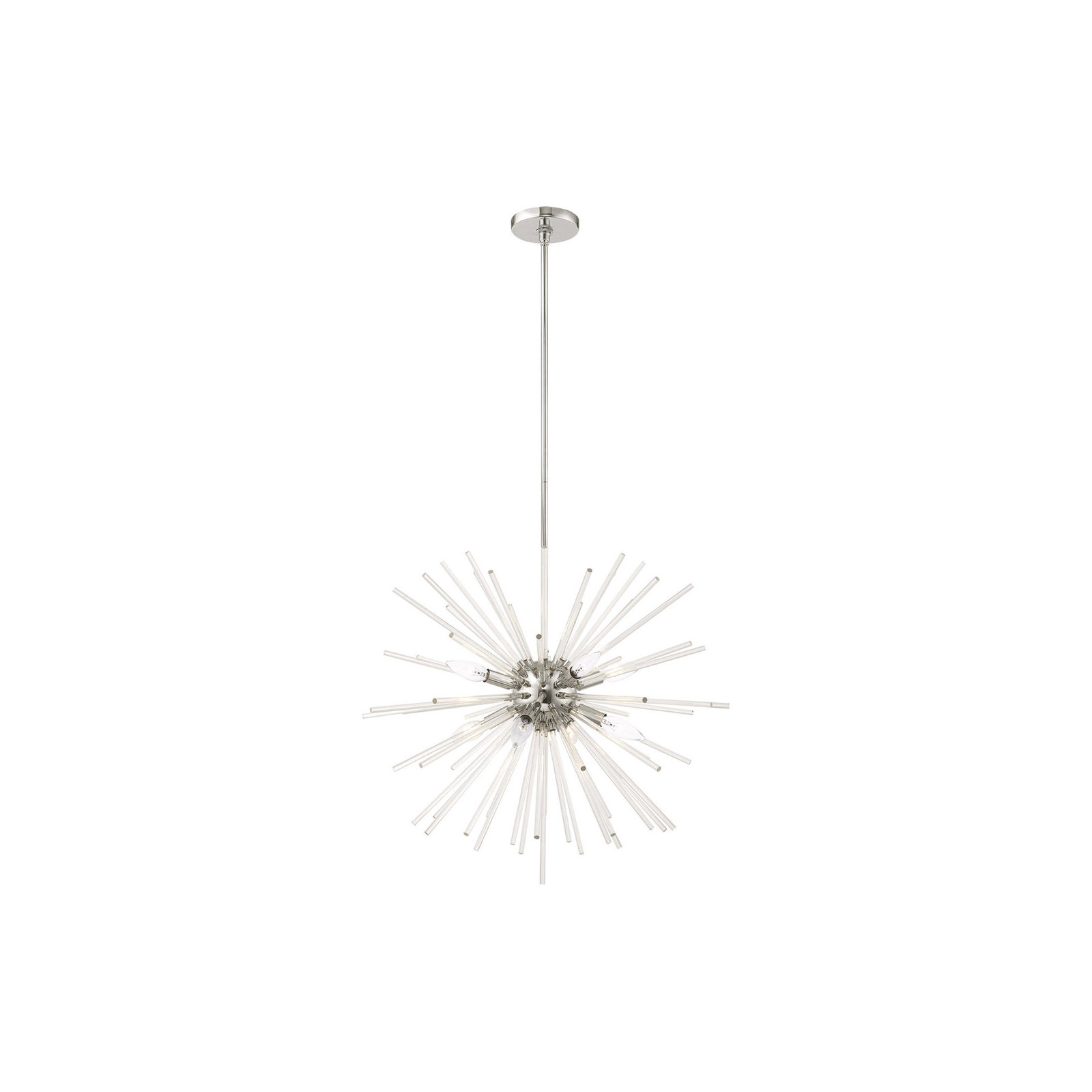 Ryzen 6 - Light Dimmable Sphere Chandelier, Polished Chrome, 14" H x 20" W x 15" D