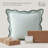 Double Stitch Cotton Decorative Scalloped Throw Pillow Covers,Square Cushion Case for Living Room Couch-120842605